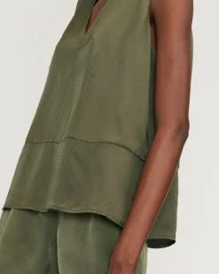 Everlane Tops*The Satin V-Neck Top