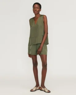 Everlane Tops*The Satin V-Neck Top