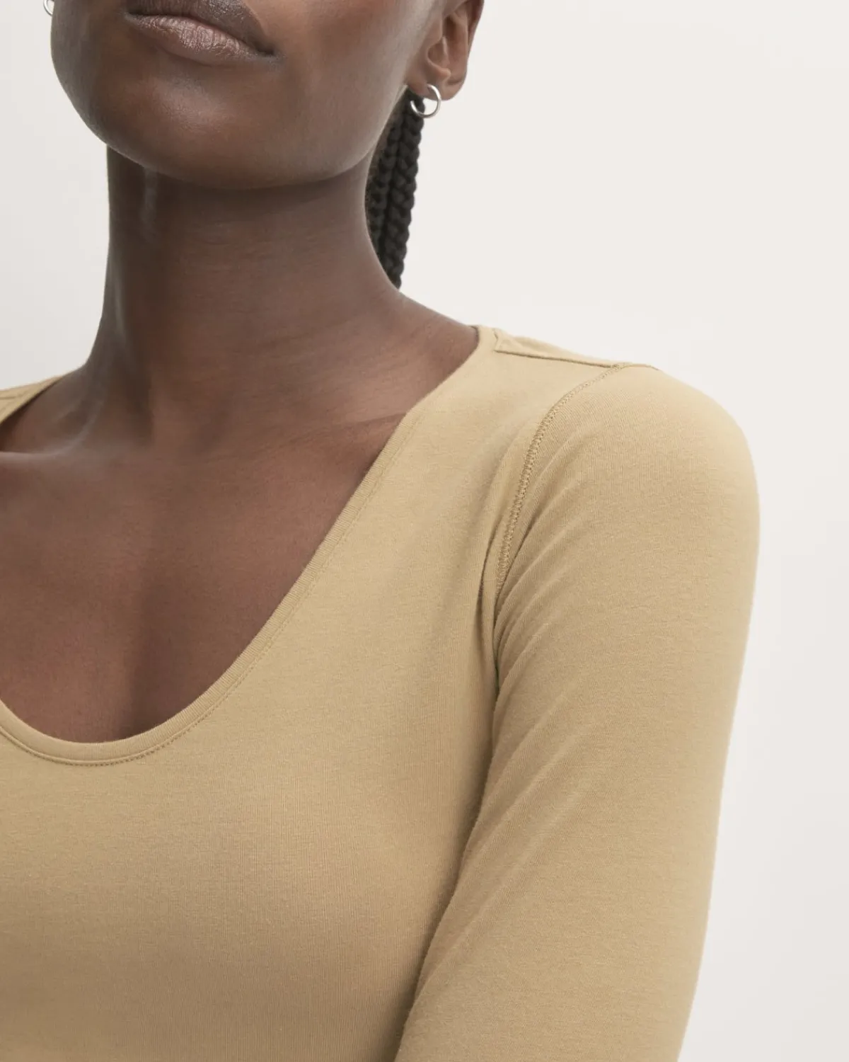 Everlane Tees|Long Sleeve Tees*The Supima® Form Ballet Neck Tee Tiger's Eye