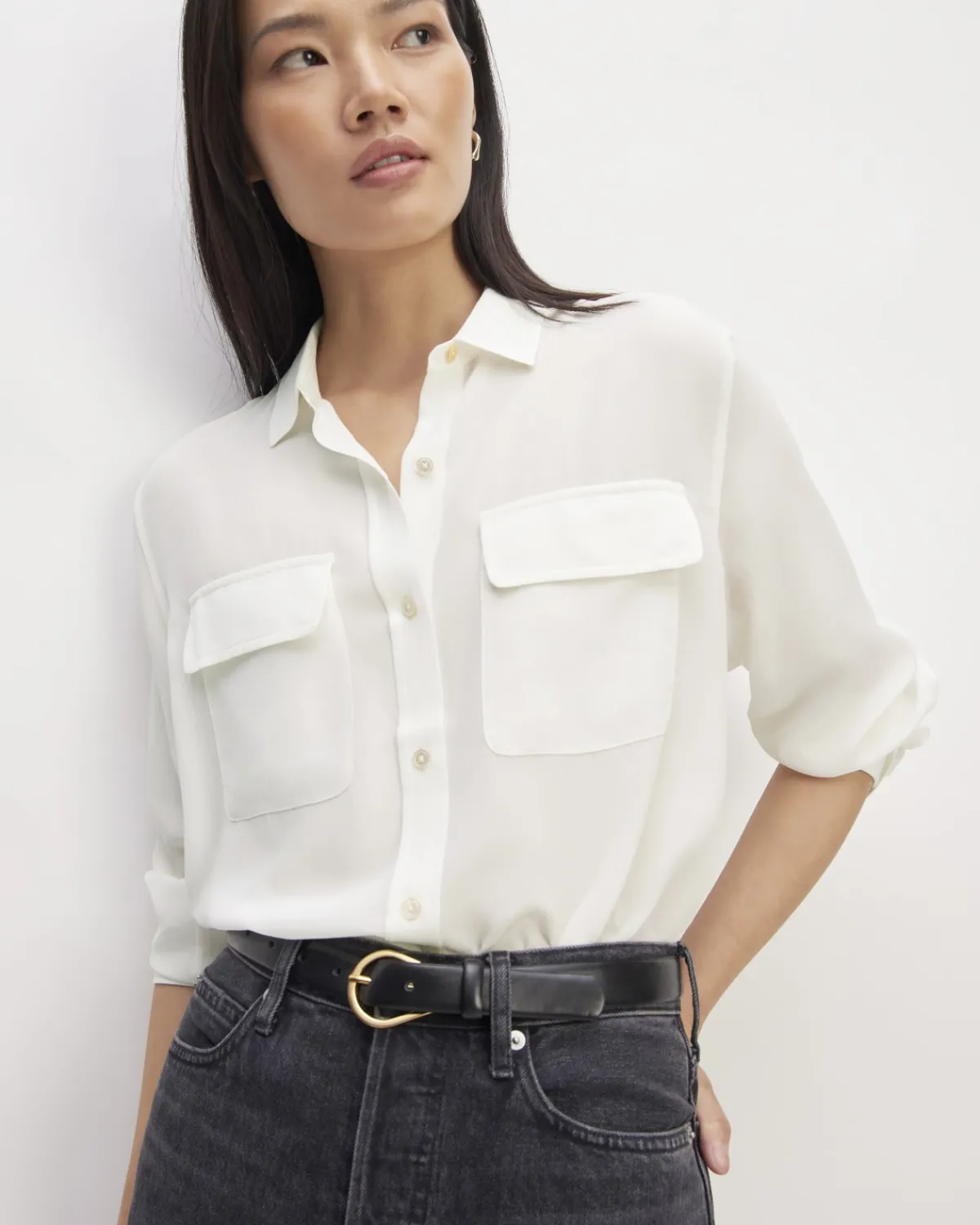 Everlane Tops*The Utility Shirt in Washable Silk