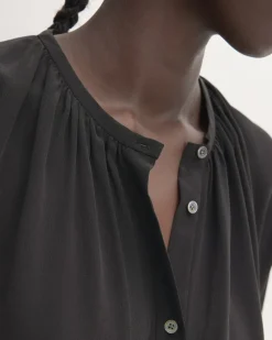 Everlane Tops*The Washable Clean Silk Shirred Blouse