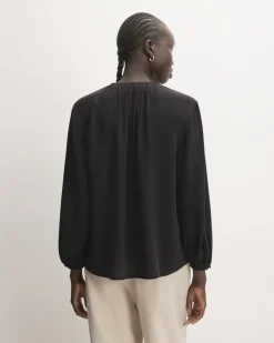 Everlane Tops*The Washable Clean Silk Shirred Blouse