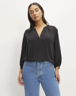 Everlane Tops*The Washable Clean Silk V-Neck Top