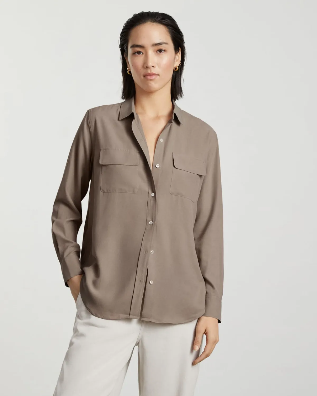 Everlane Tops*The Washable Silk Relaxed Shirt Burnt Sugar