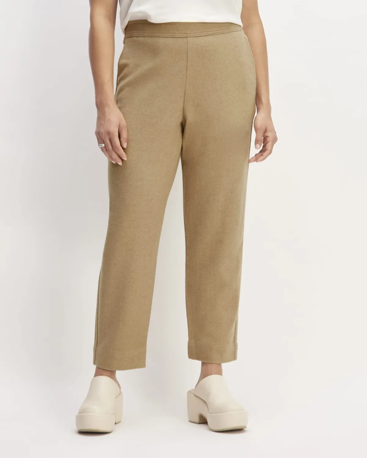 Everlane Pants|Tapered Pants*The Wool Flannel Pull-On Pant Tiger's Eye
